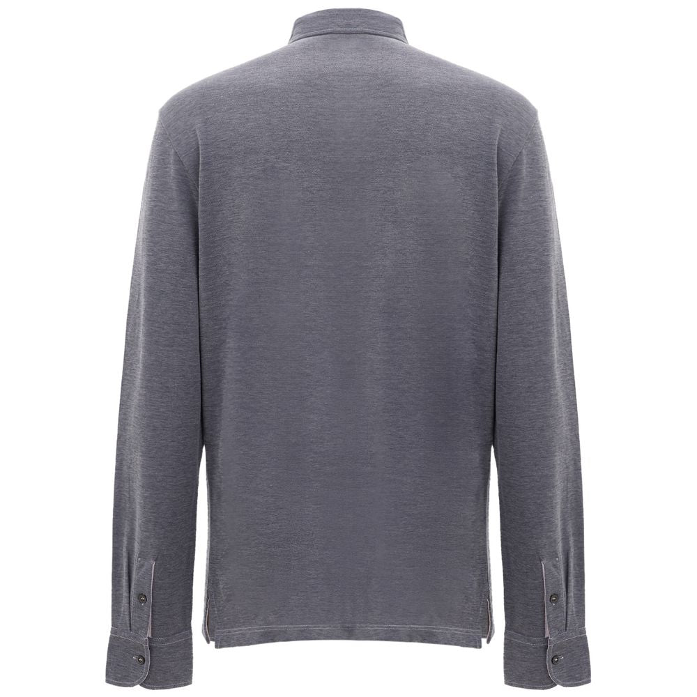 Corneliani Blue Cotton poolopaita