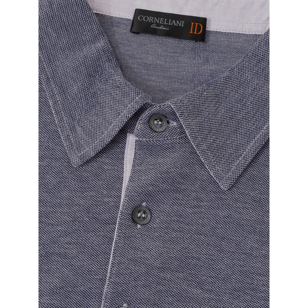 Corneliani Blue Cotton poolopaita