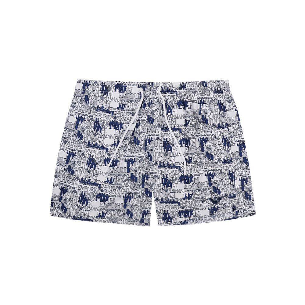 Emporio Armani Elegant white polyester swim shorts