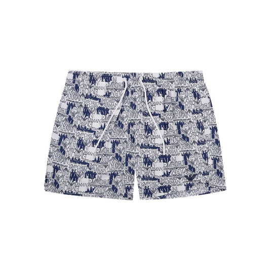 Emporio Armani Elegant white polyester swim shorts