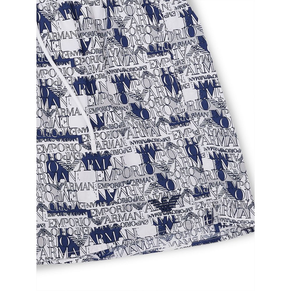 Emporio Armani Elegant white polyester swim shorts