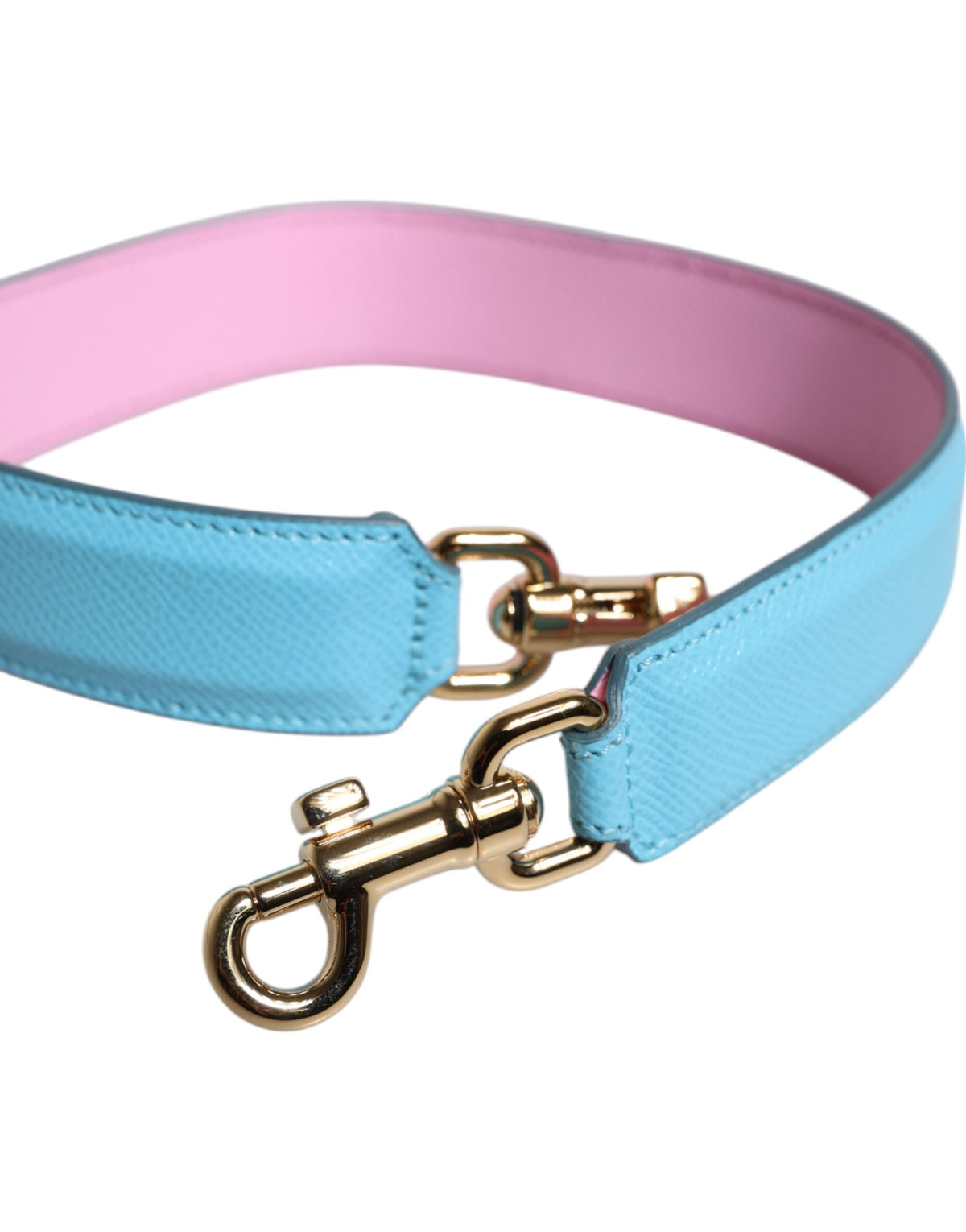 Dolce & Gabbana Pink Blue Leather Handle Bag Shoulder Strap