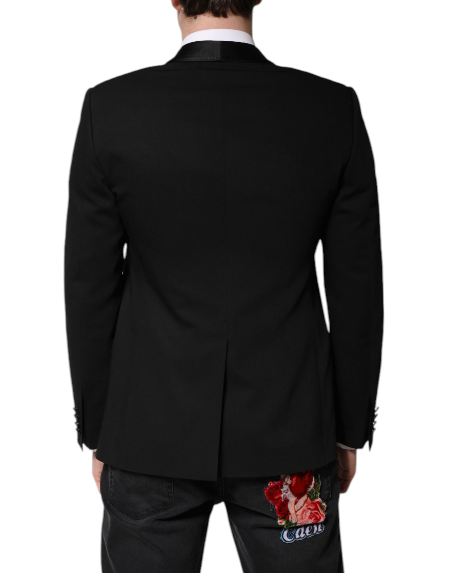Dolce & Gabbana Black Single Breasted Men Coat MARTINI Blazer