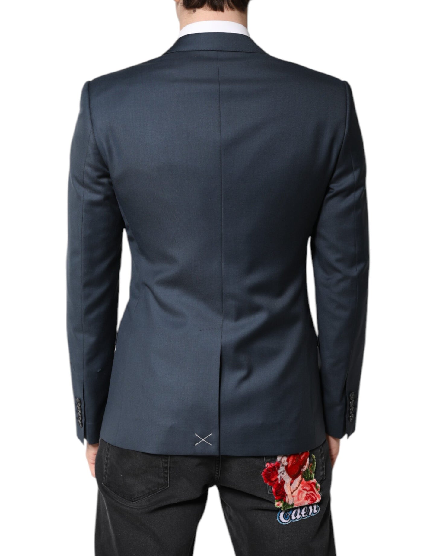 Dolce & Gabbana Blue Single Breasted Men Coat MARTINI Blazer