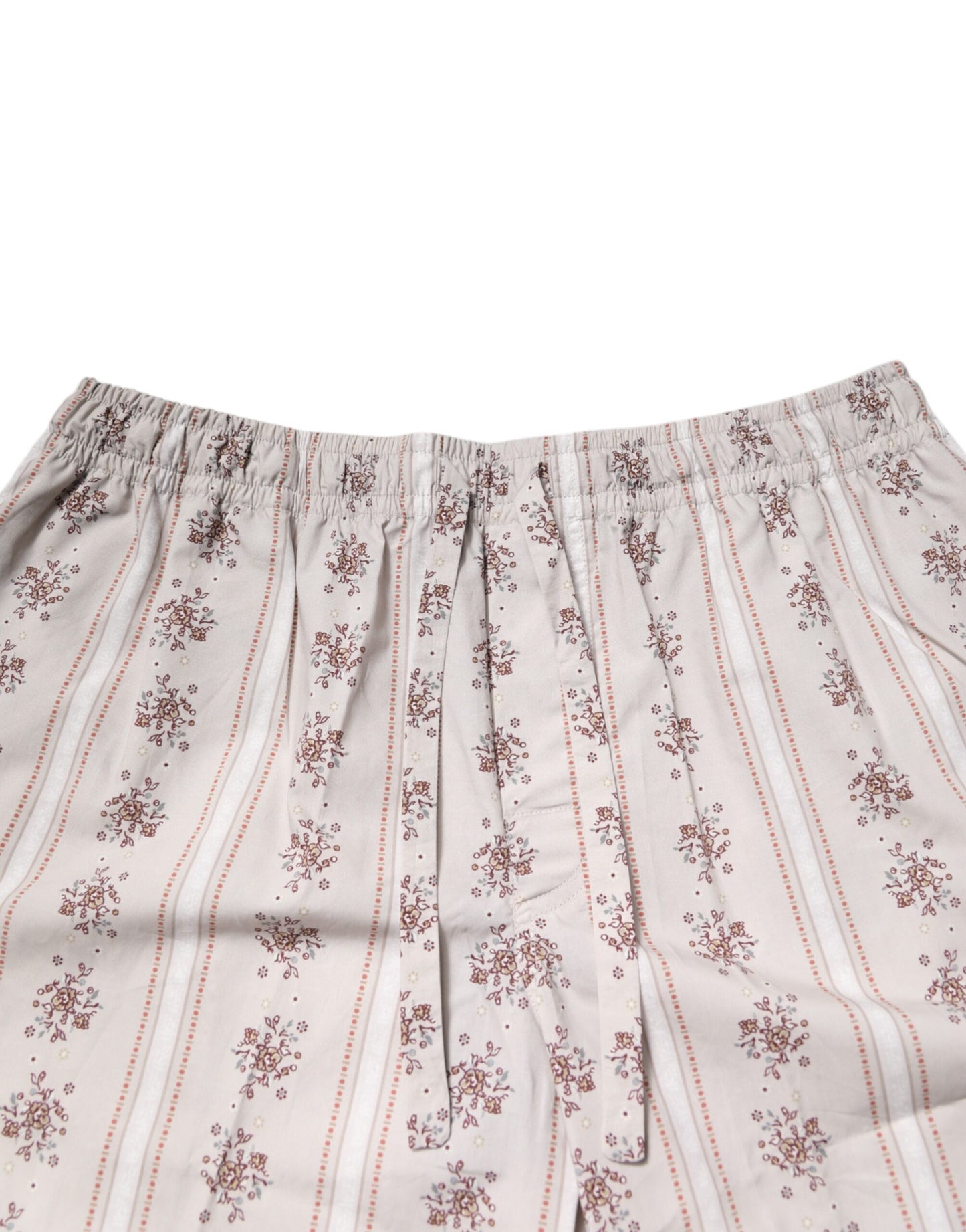 Dolce & Gabbana Beige Floral Print Cotton Men Pajama Set Sleepwear