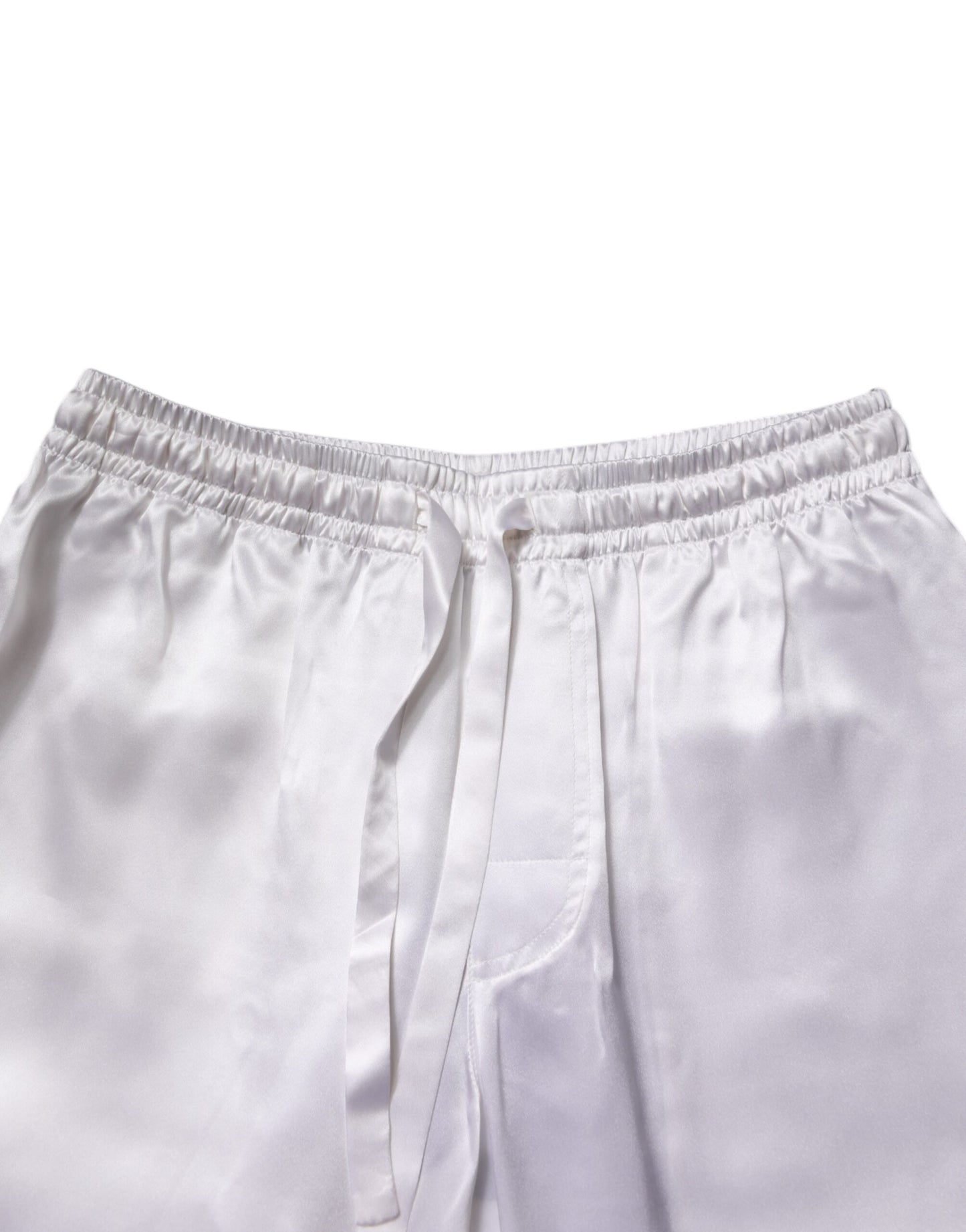 Dolce & Gabbana White Satin Silk Men Pajama Set Sleepwear