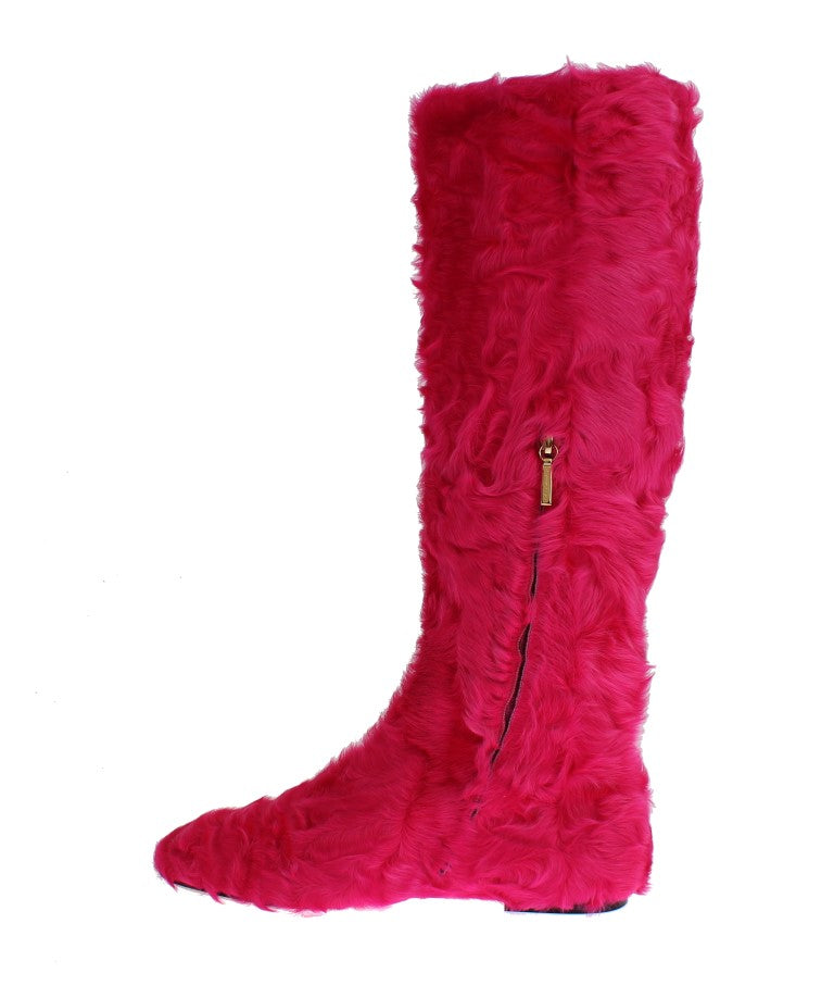 Dolce &amp; Gabbana Elegant boots made of pink lambskin