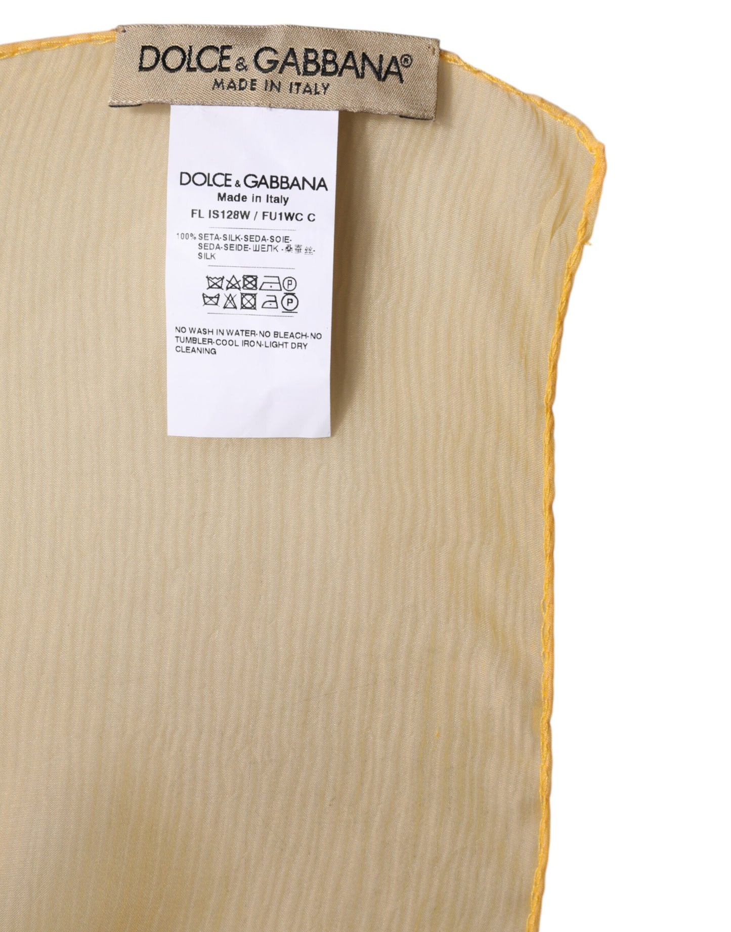 Dolce & Gabbana Yellow Silk Rectangle Wrap Shawl Scarf