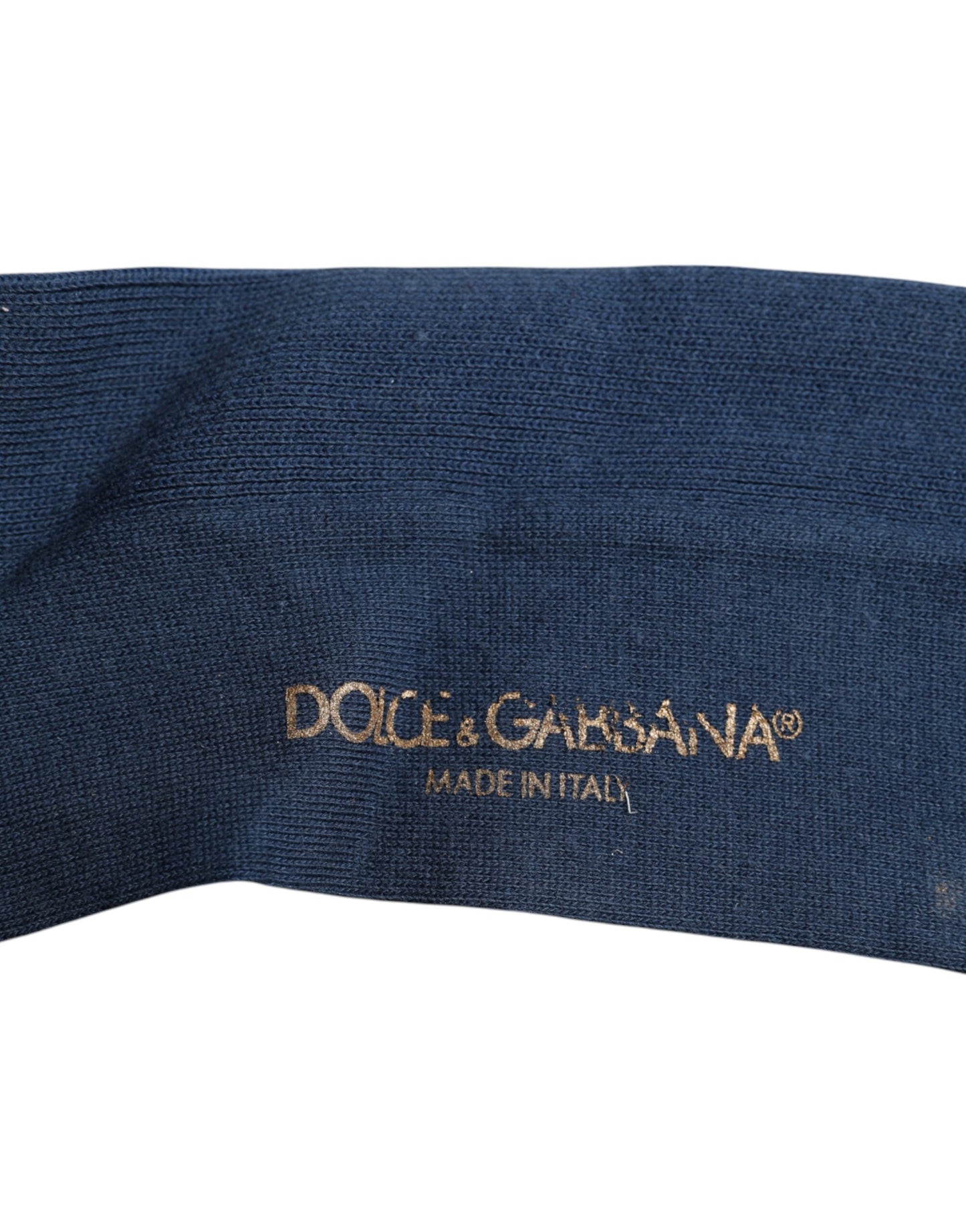 Dolce & Gabbana Blue Cotton DG Logo Over The Calf Socks