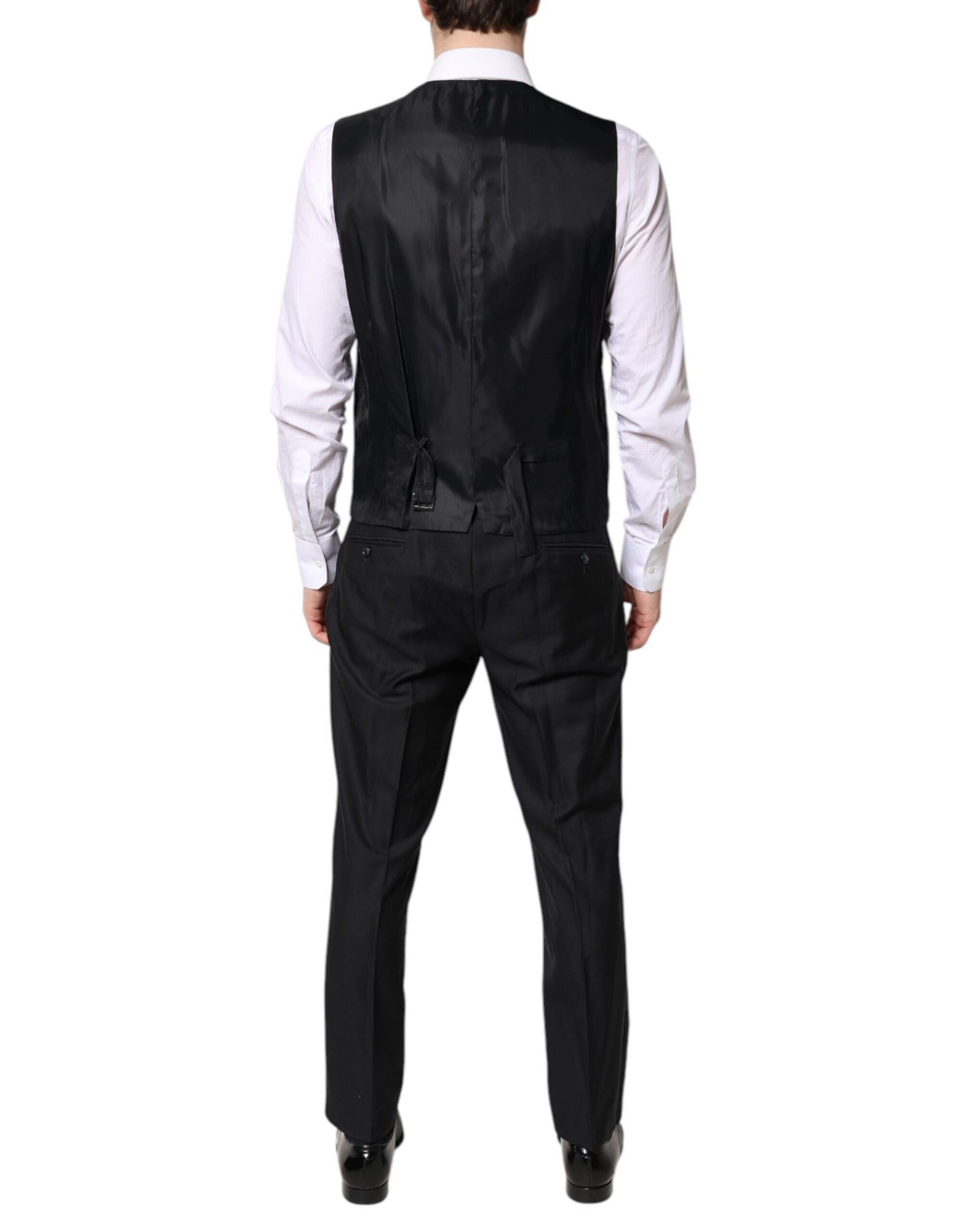 Dolce & Gabbana Black Double Breasted Formal 3 Piece Suit