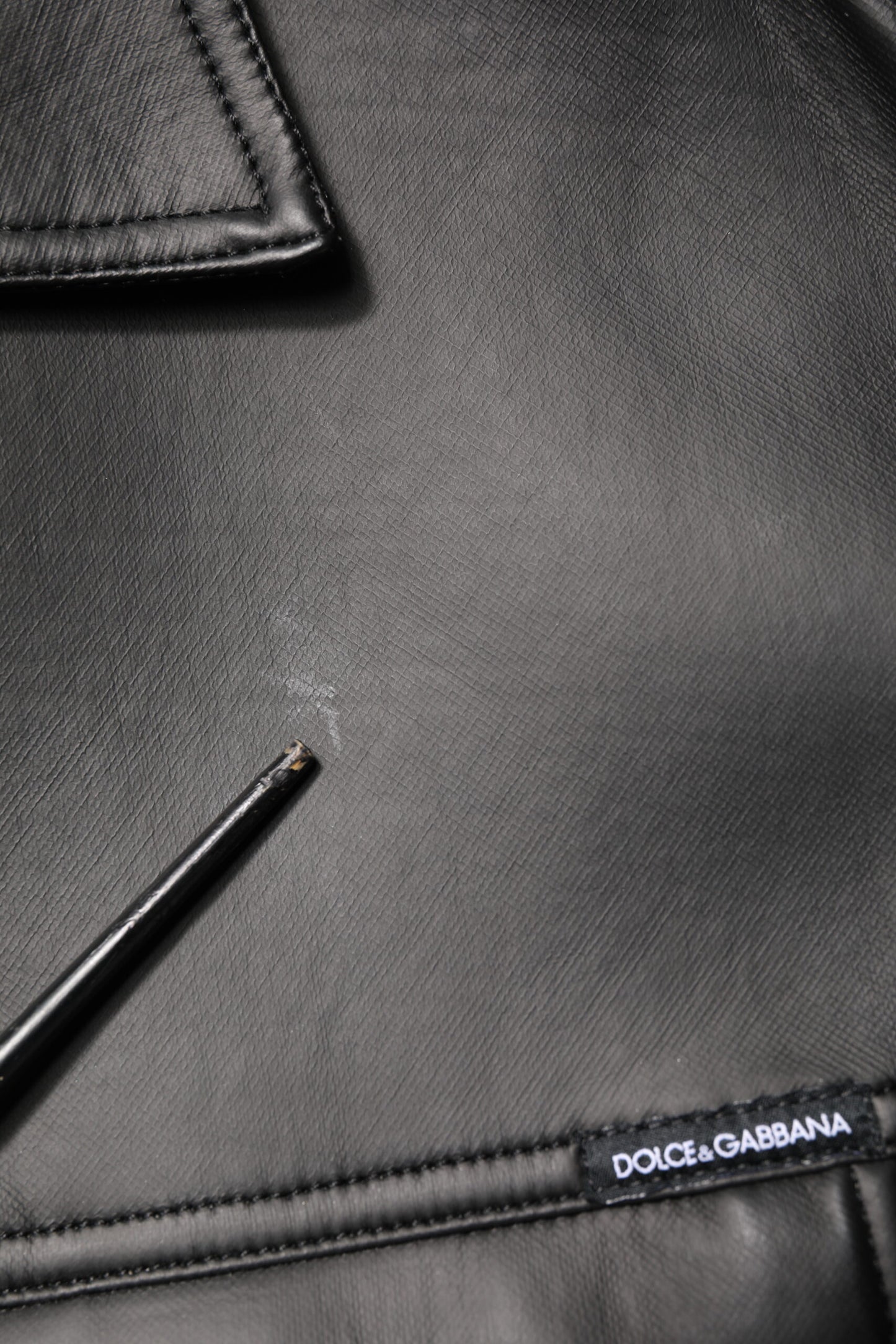 Dolce & Gabbana Black Polyester Button Down Biker Jacket