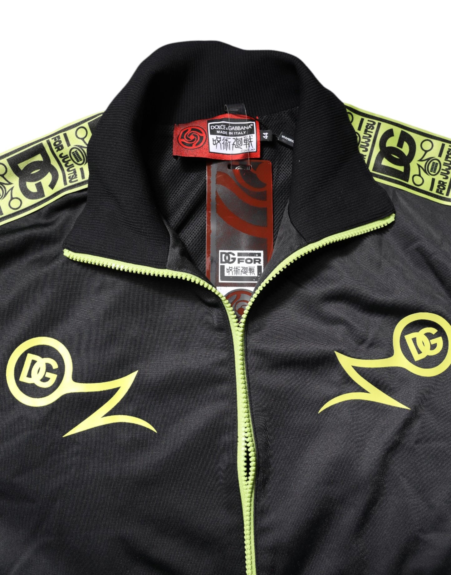 Dolce & Gabbana Black Logo Turtleneck Zip Bomber Jacket