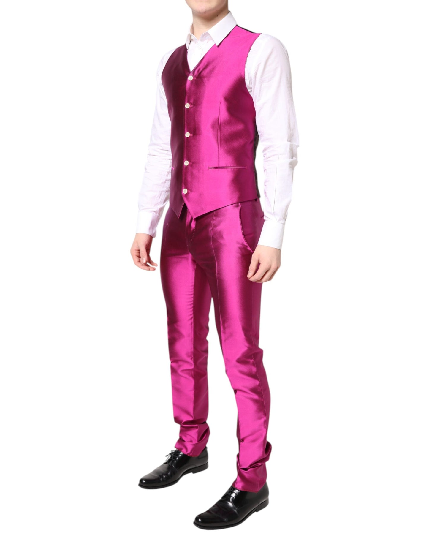 Dolce & Gabbana Pink SICILIA Double Breasted 3 Piece Suit