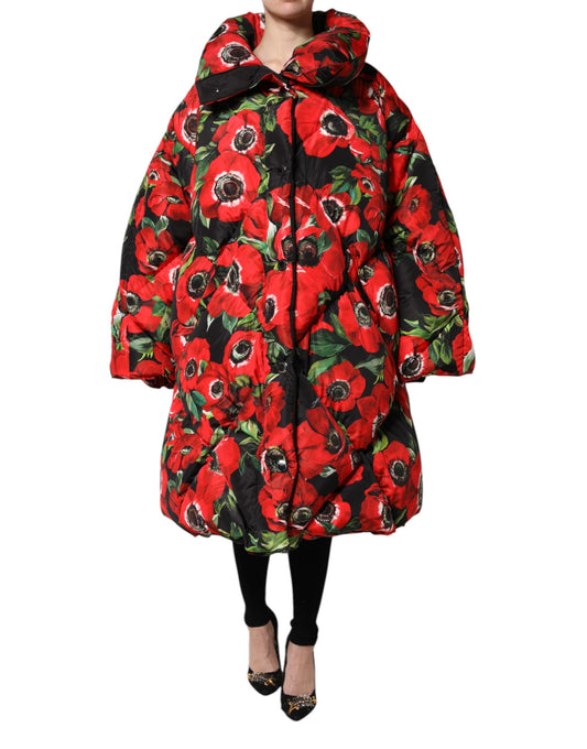 Dolce & Gabbana Multicolor Floral Full Zip Padded Jacket