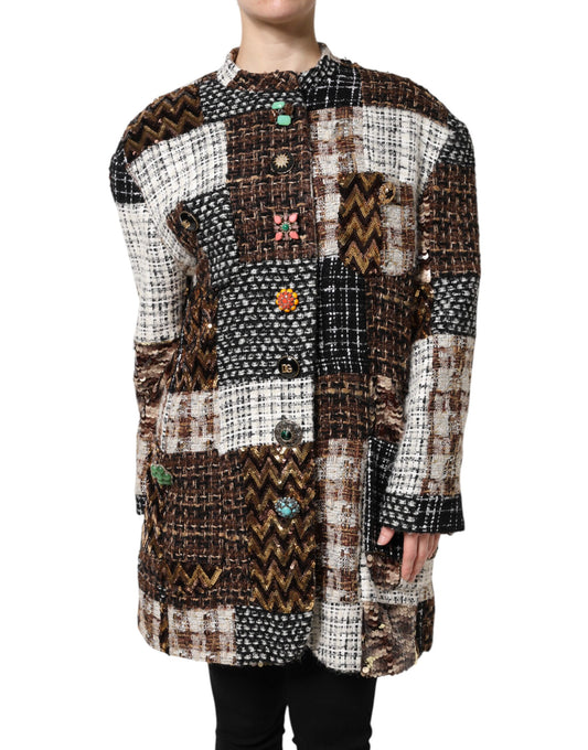 Dolce & Gabbana Multicolor Patchwork Button Down Jacket