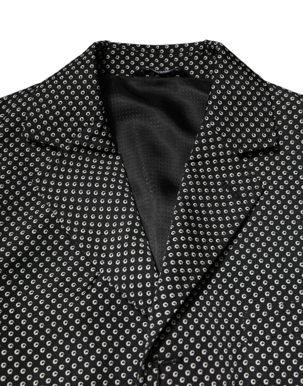 Dolce & Gabbana Dark Gray White Patterned Men Suit Coat Blazer