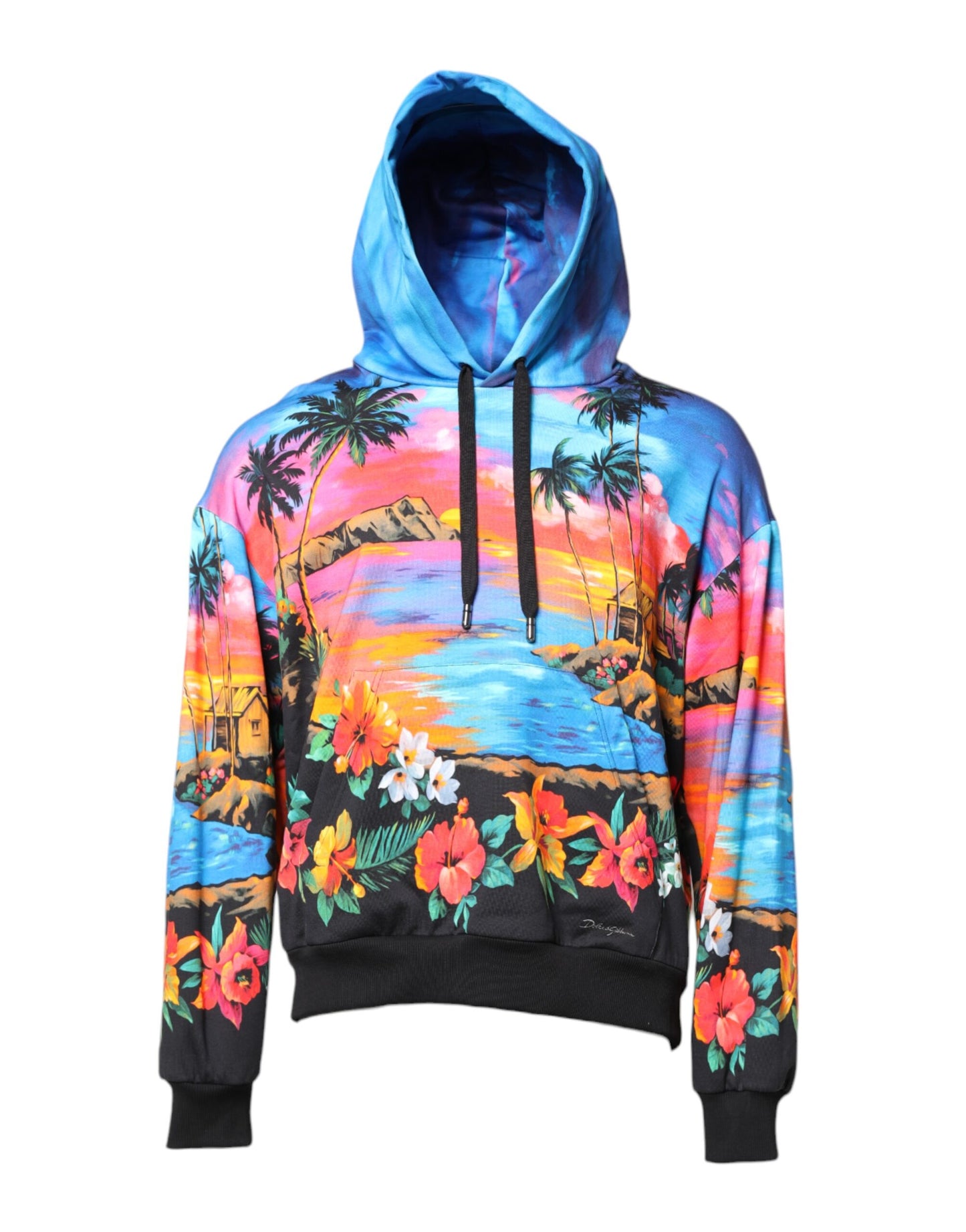 Dolce & Gabbana Multicolor Print Hooded Sweatshirt Sweater