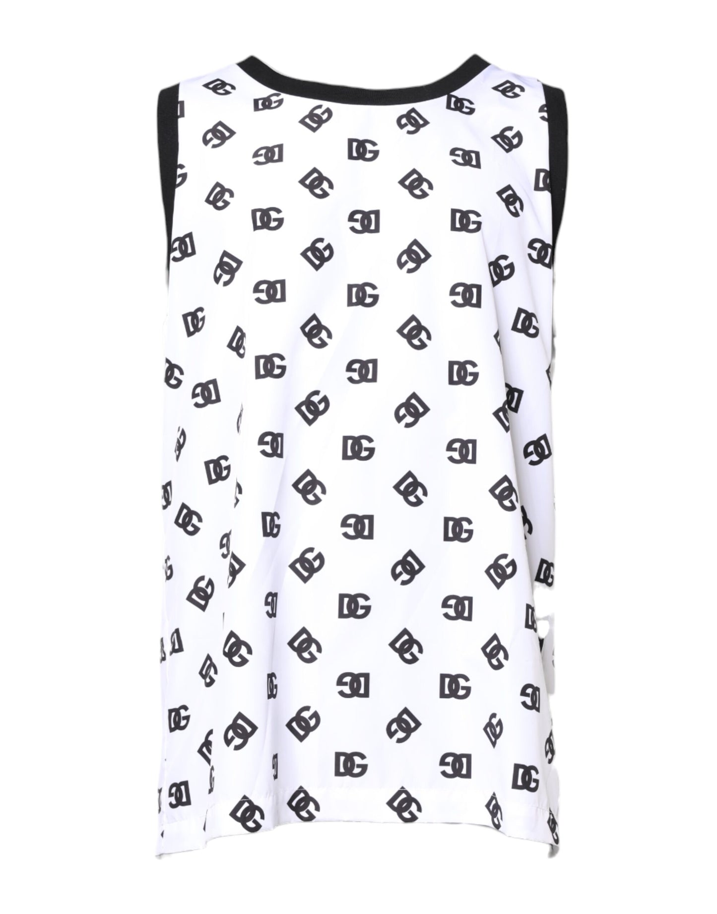 Dolce & Gabbana White Polyester Sleeveless DG Logo T-shirt
