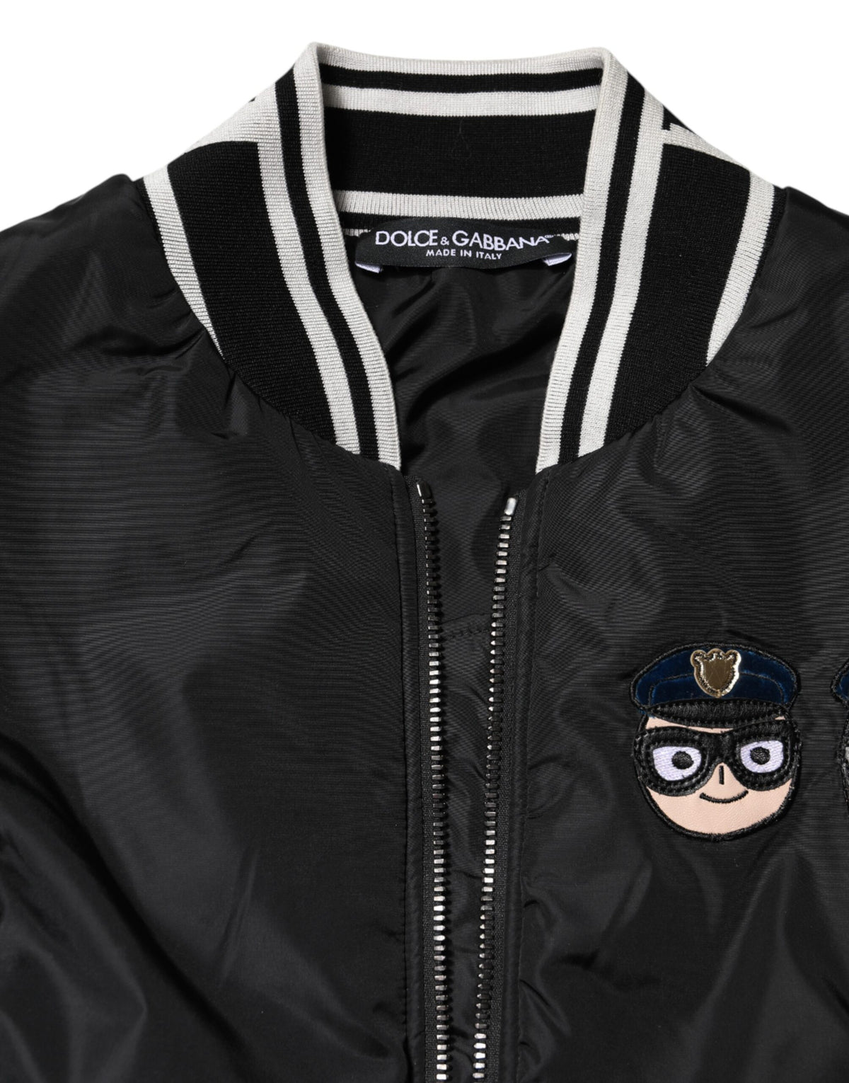 Dolce & Gabbana Black Nylon #DGFamily Full Zip Bomber Jacket