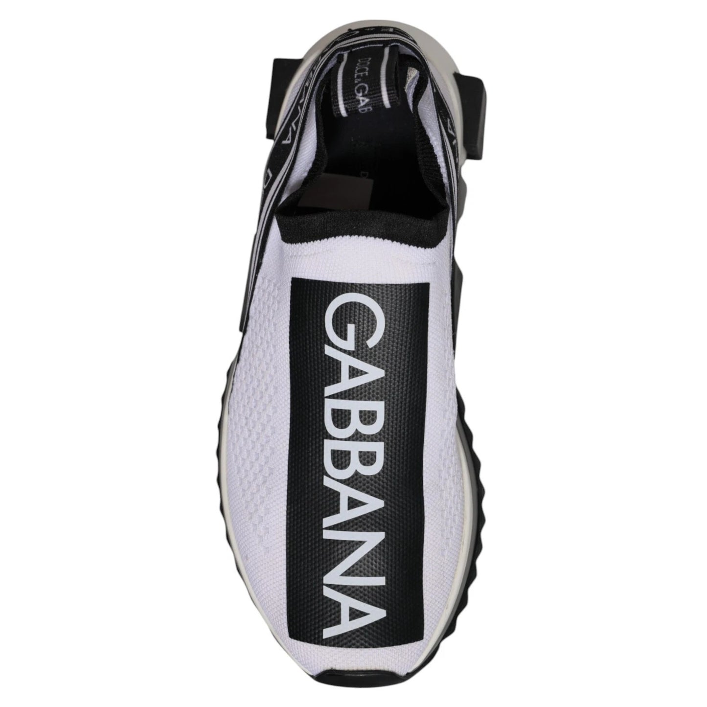 Dolce & Gabbana White Black Slip On Sorrento Sneakers Shoes