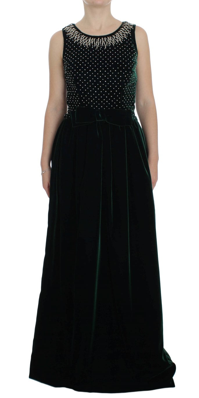 Dolce &amp; Gabbana Enchanted Emerald Velvet ja Crystal Maxi -mekko