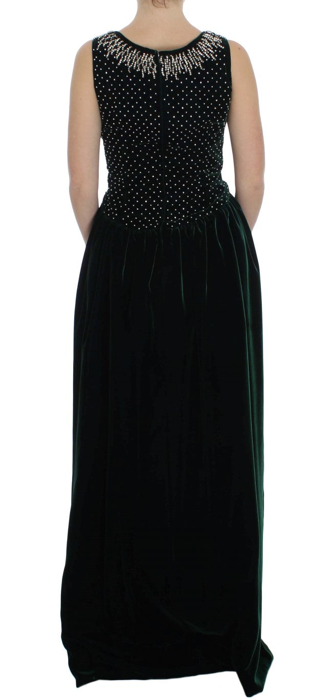 Dolce &amp; Gabbana Enchanted Emerald Velvet ja Crystal Maxi -mekko