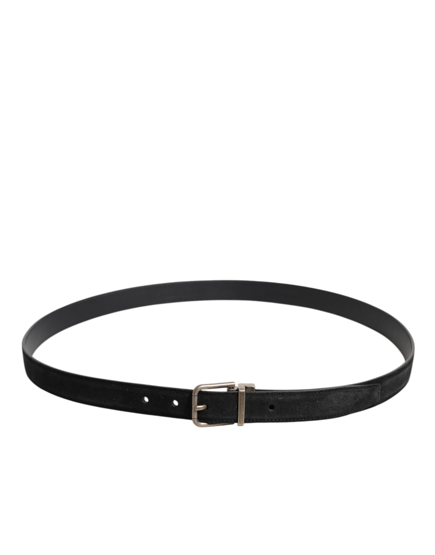 Dolce & Gabbana Black Calf Leather Classic Metal Buckle Belt