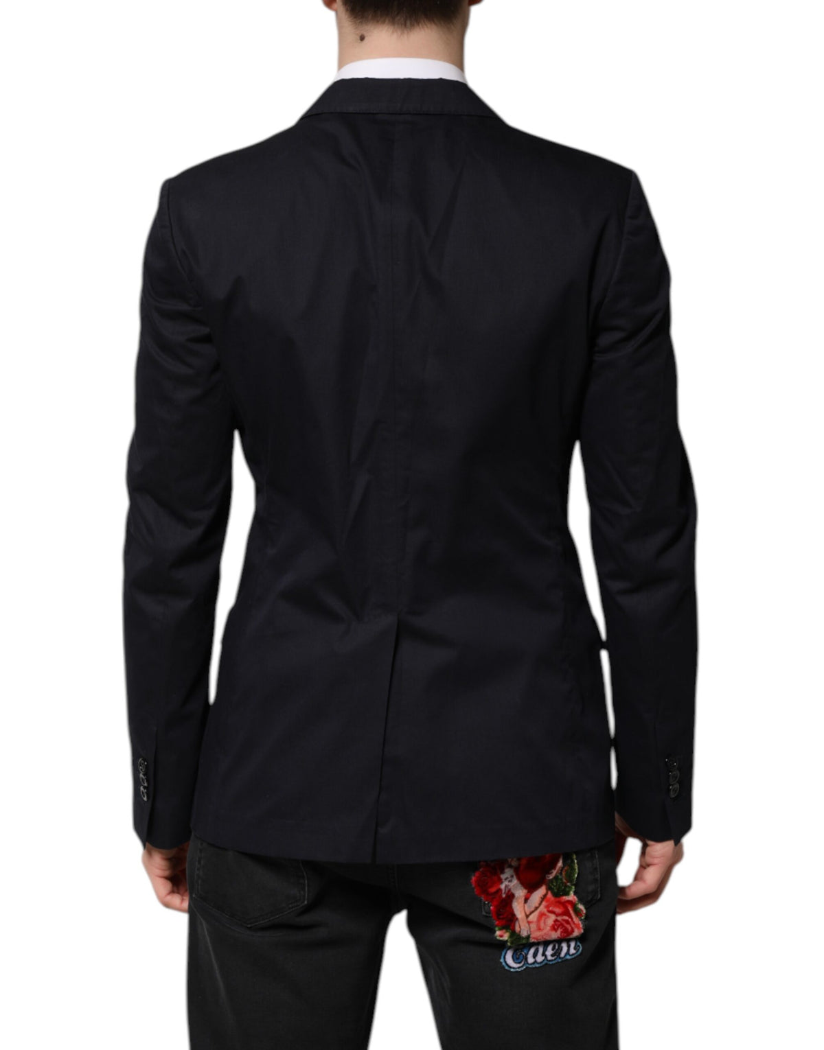 Dolce & Gabbana Dark Blue TAORMINA Cotton Blazer Suit Jacket