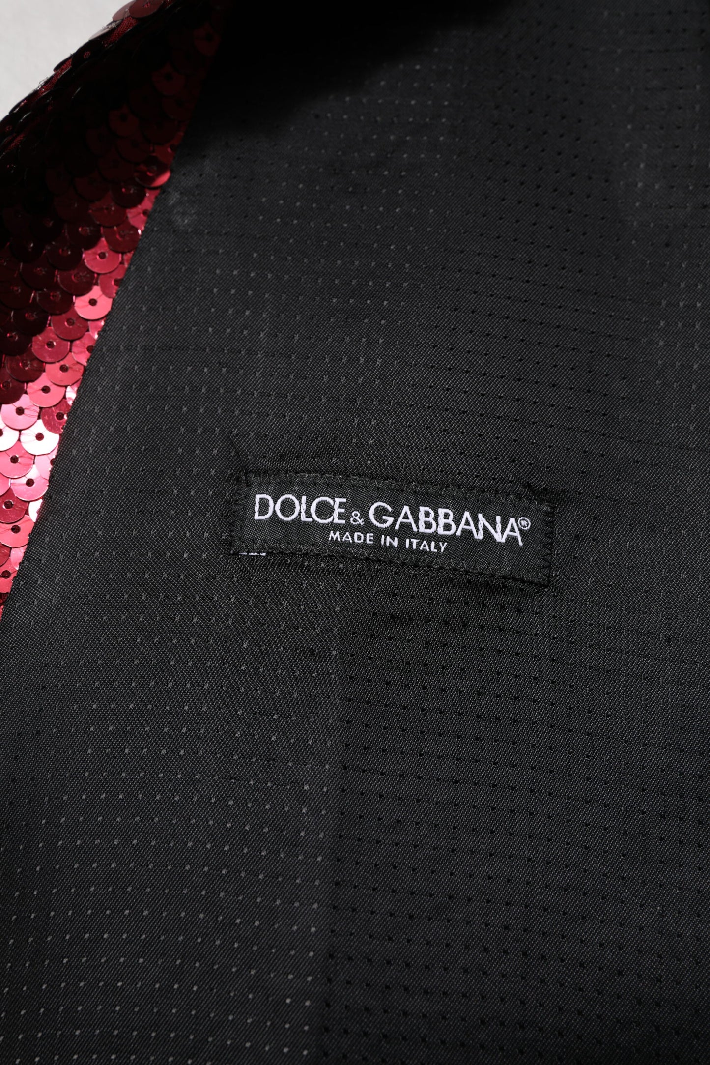 Dolce & Gabbana Red Sequined Dress Formal Men Waistcoat Vest