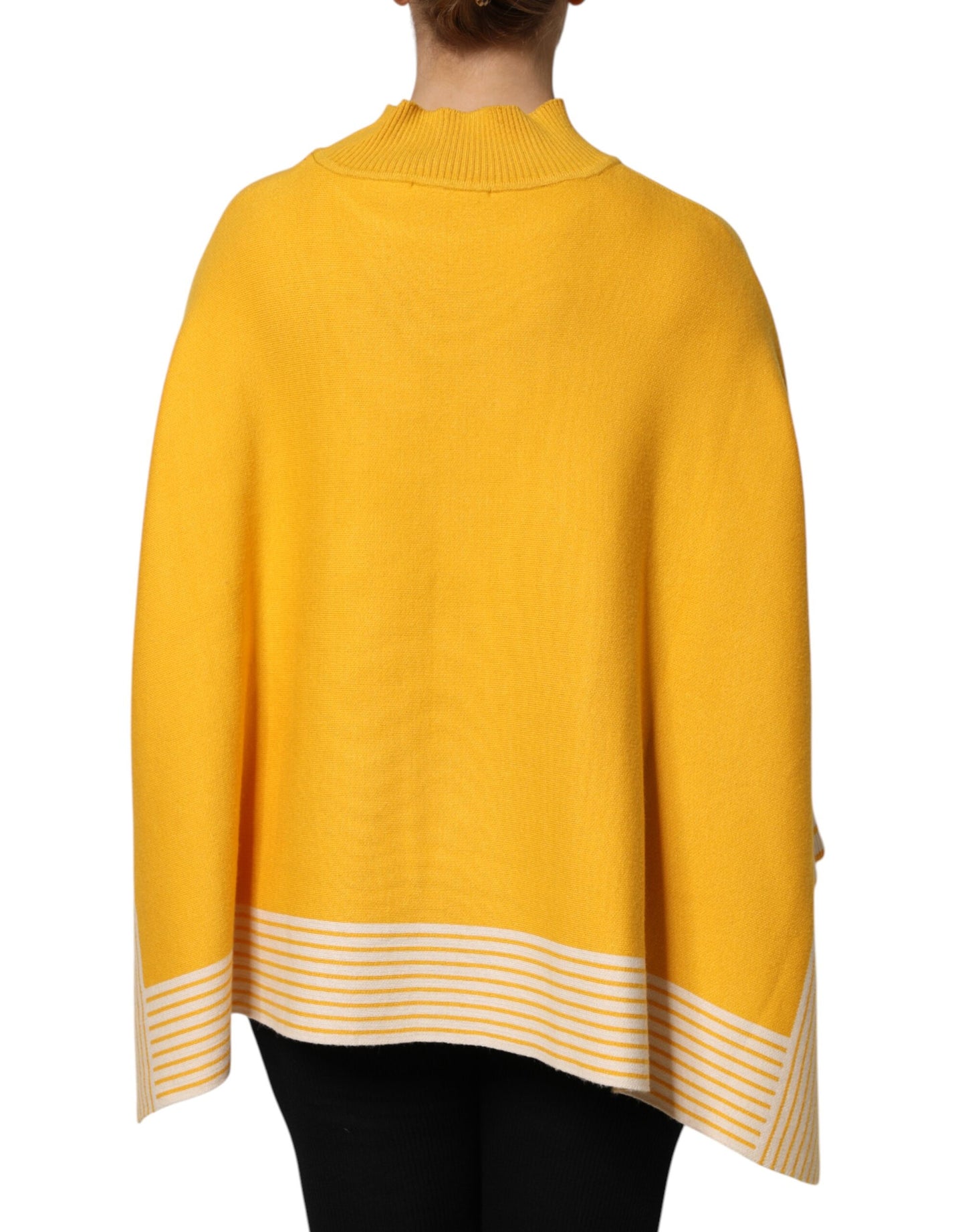 SIGNS Yellow Stripe Long Sleeve Overcoat Pullover Sweater