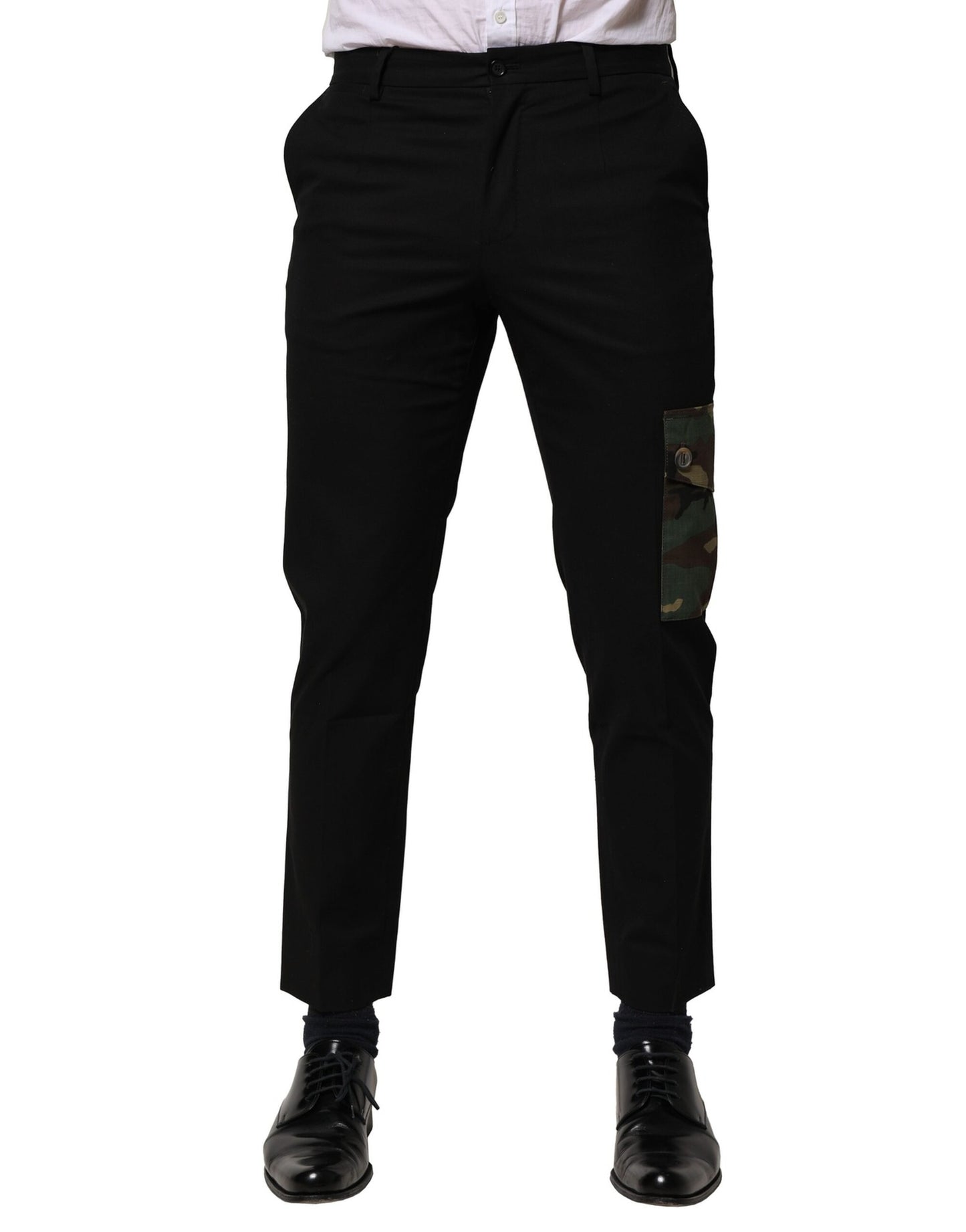 Dolce & Gabbana Black Cotton Cargo Dress Men Pants