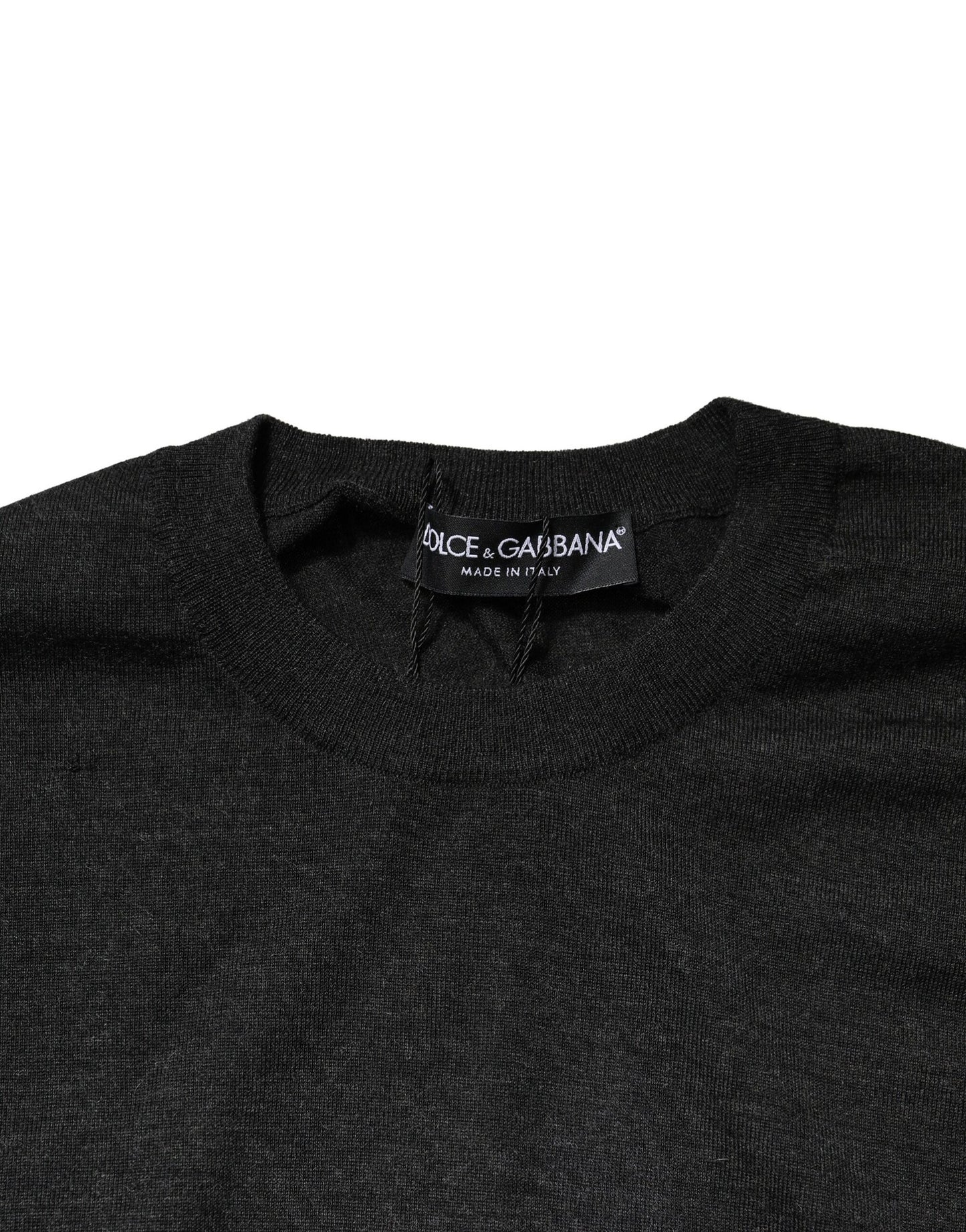 Dolce & Gabbana Gray Long Sleeve Crew Neck Pullover Sweater