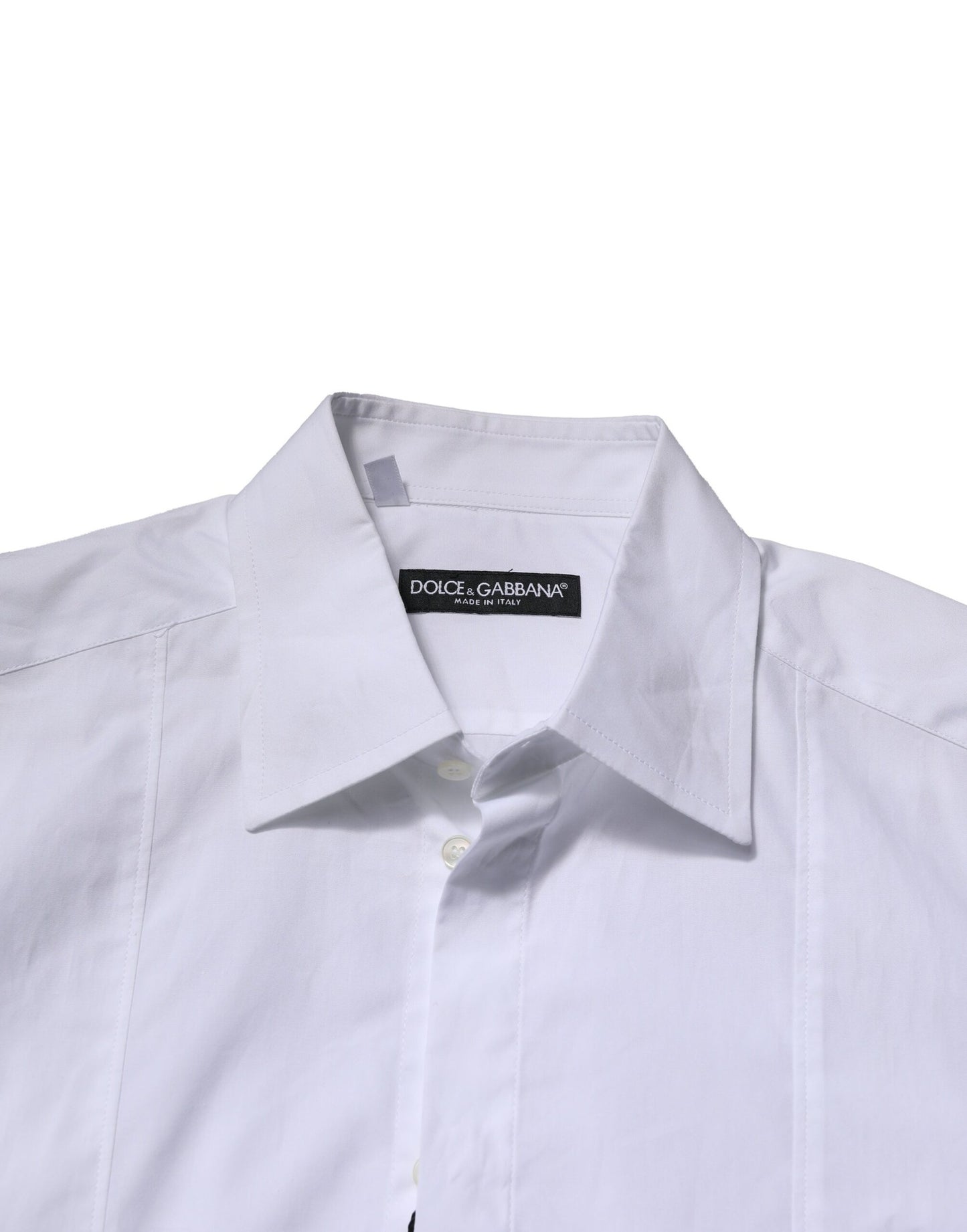 Dolce & Gabbana White Cotton Short Sleeves Men Formal Shirt