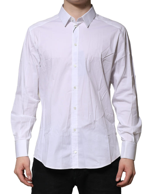 Dolce & Gabbana White GOLD Long Sleeves Dress Formal Shirt