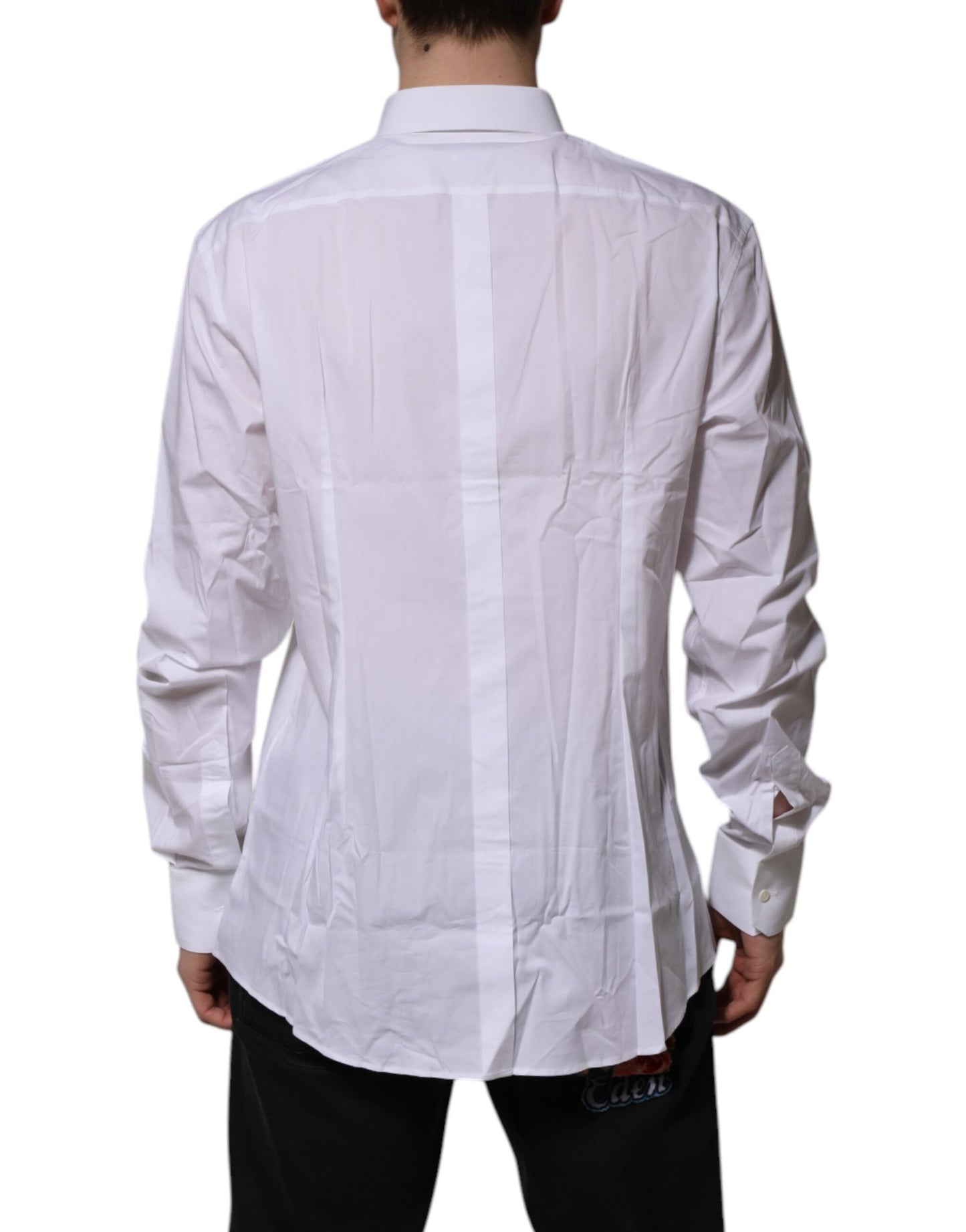 Dolce & Gabbana White GOLD Long Sleeve Dress Formal Shirt
