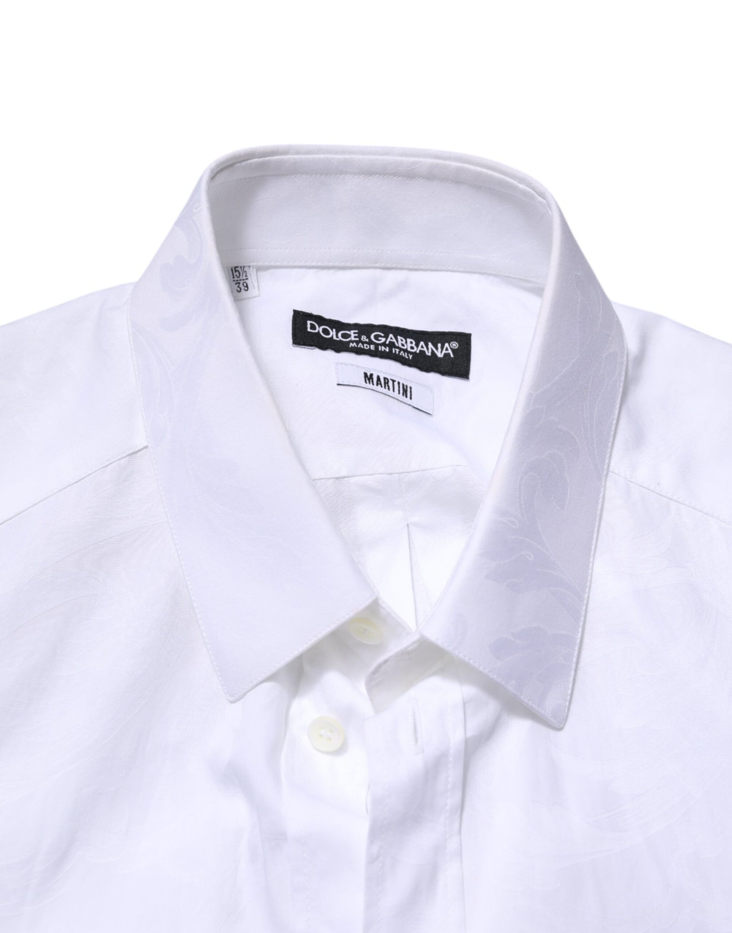 Dolce & Gabbana White MARTINI Cotton Long Sleeve Formal Shirt