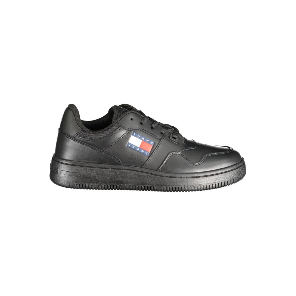 Tommy Hilfiger Black Leather Women Sneaker