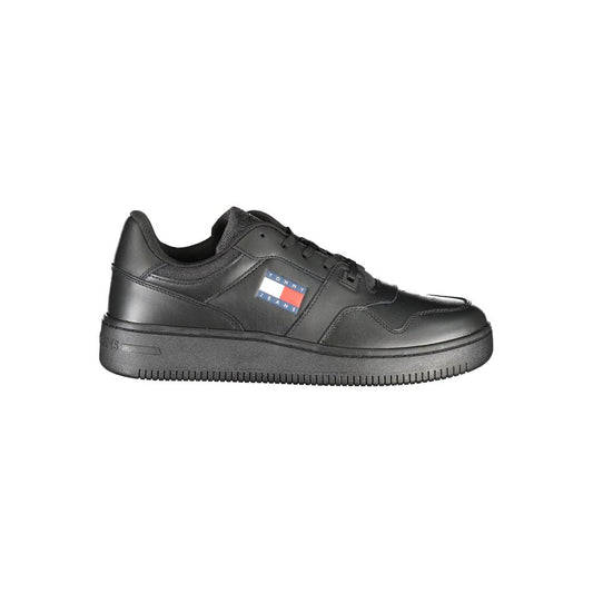 Tommy Hilfiger Black Leather Men Sneaker