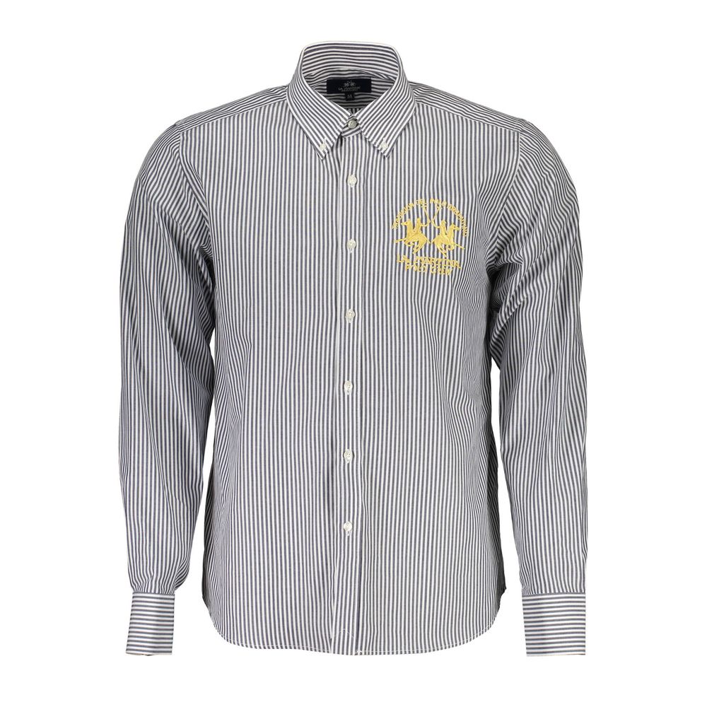 La Martina Blu Cotton Men Shirt