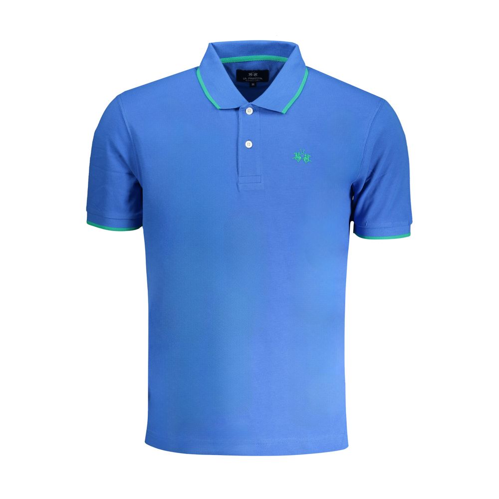 La Martina Blu Cotton Mens Polo Shirt
