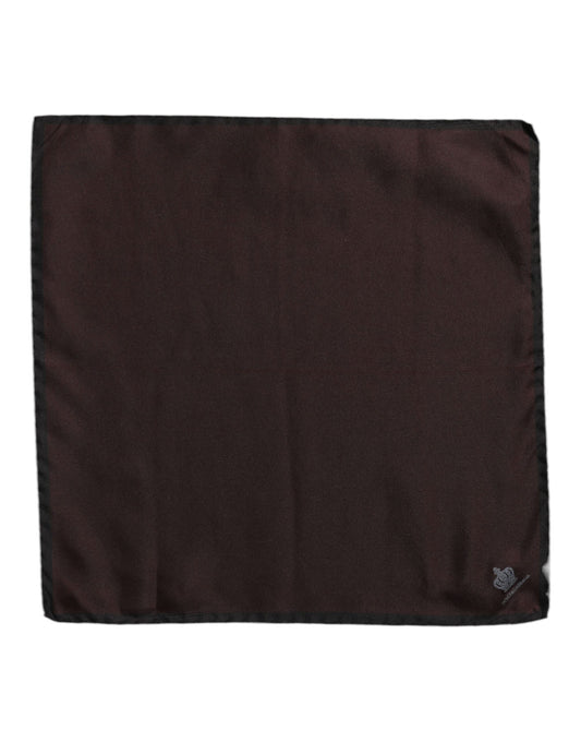 Dolce & Gabbana Brown DG Crown Silk Square Men Foulard Scarf