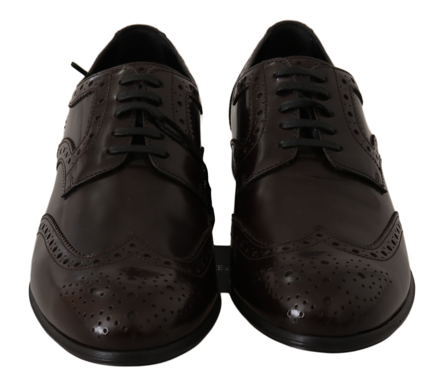 Dolce &amp; Gabbana Elegant Oxford flats ruskeaa nahkaa