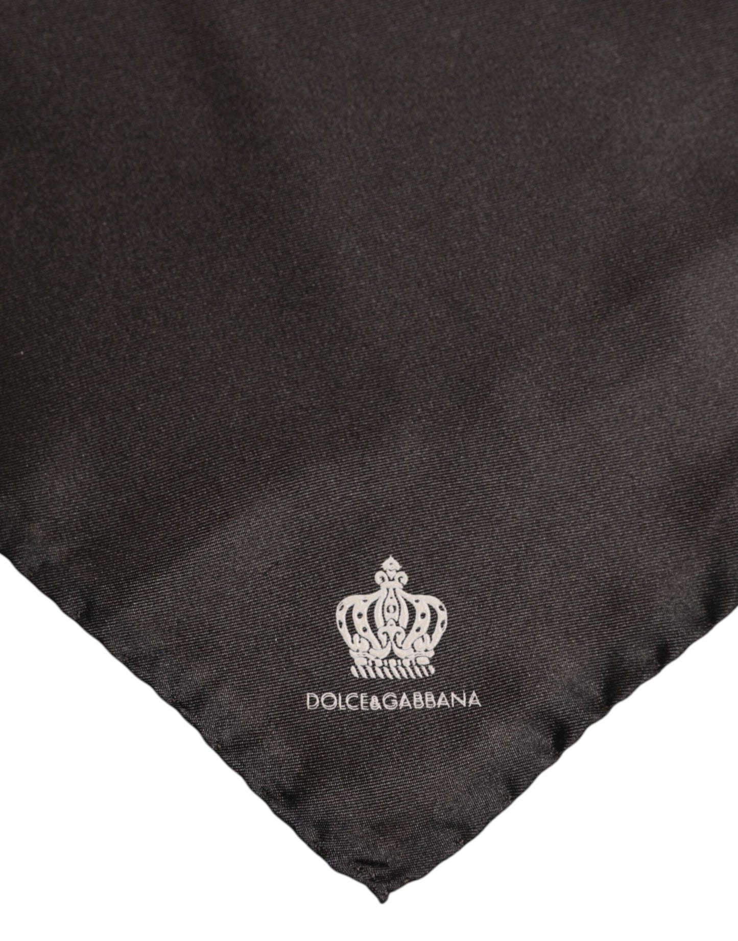 Dolce & Gabbana Brown DG Crown Silk Square Men Foulard Scarf