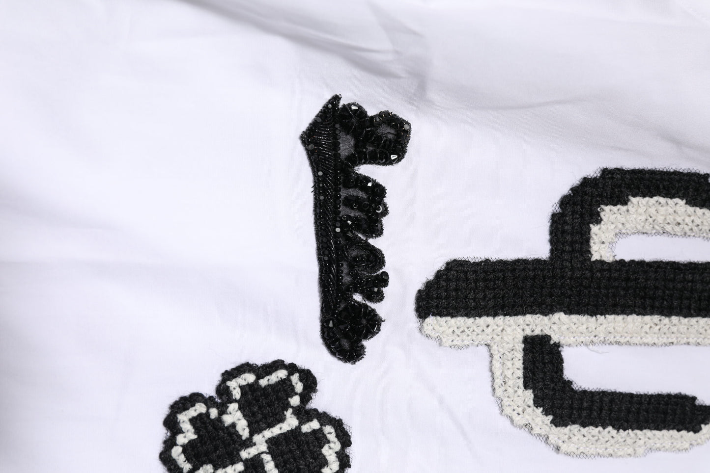 Dolce & Gabbana White GOLD Embroidery Detailed Dress Shirt