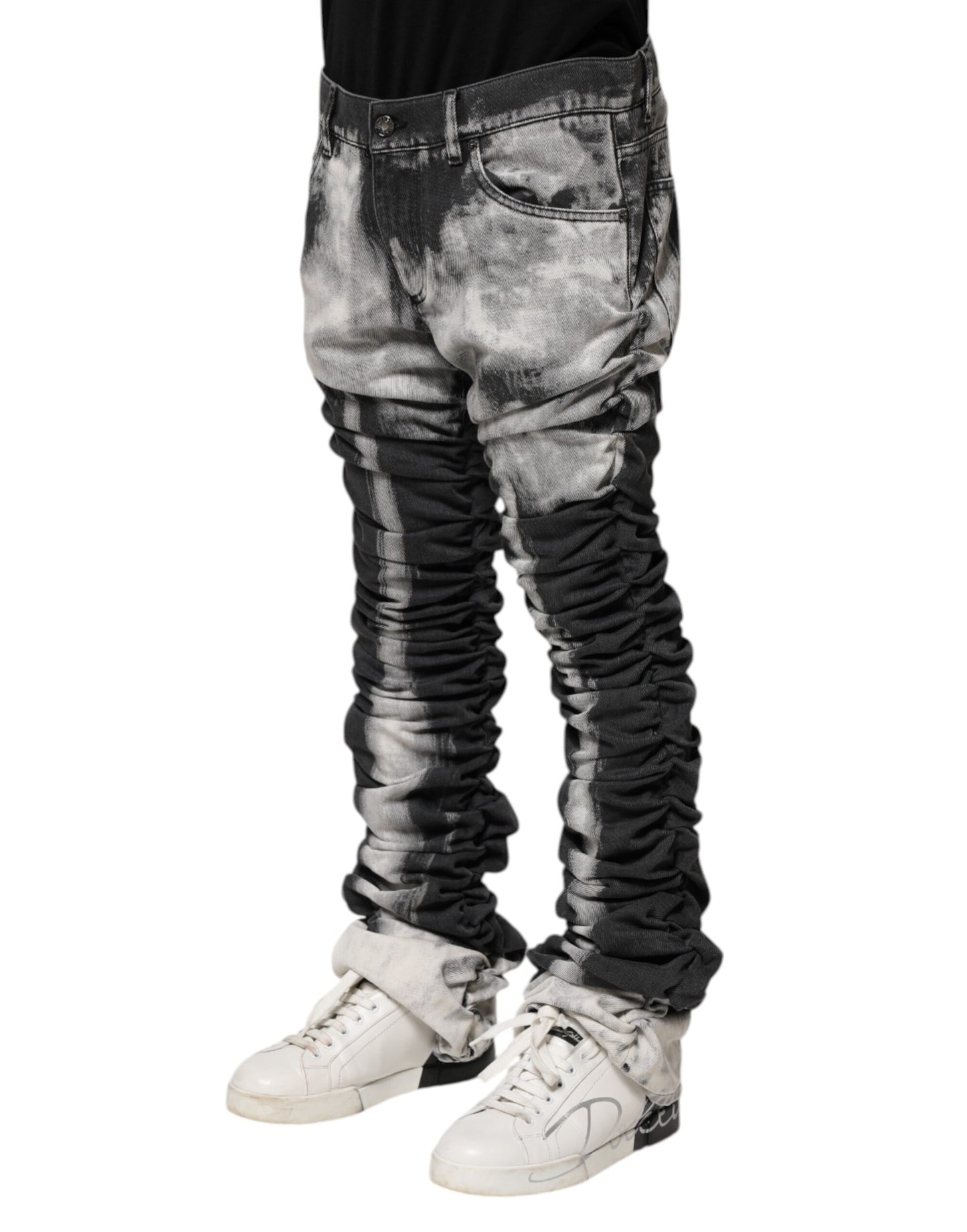 Dolce & Gabbana Black Tie Dye Straight Denim Jeans