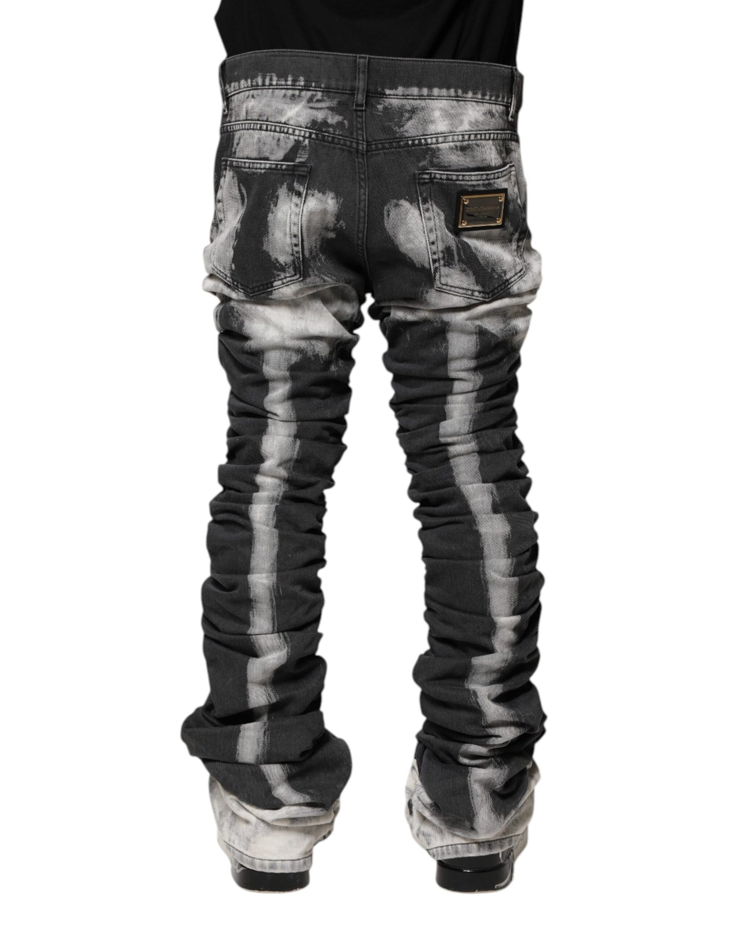 Dolce & Gabbana Black Tie Dye Straight Denim Jeans