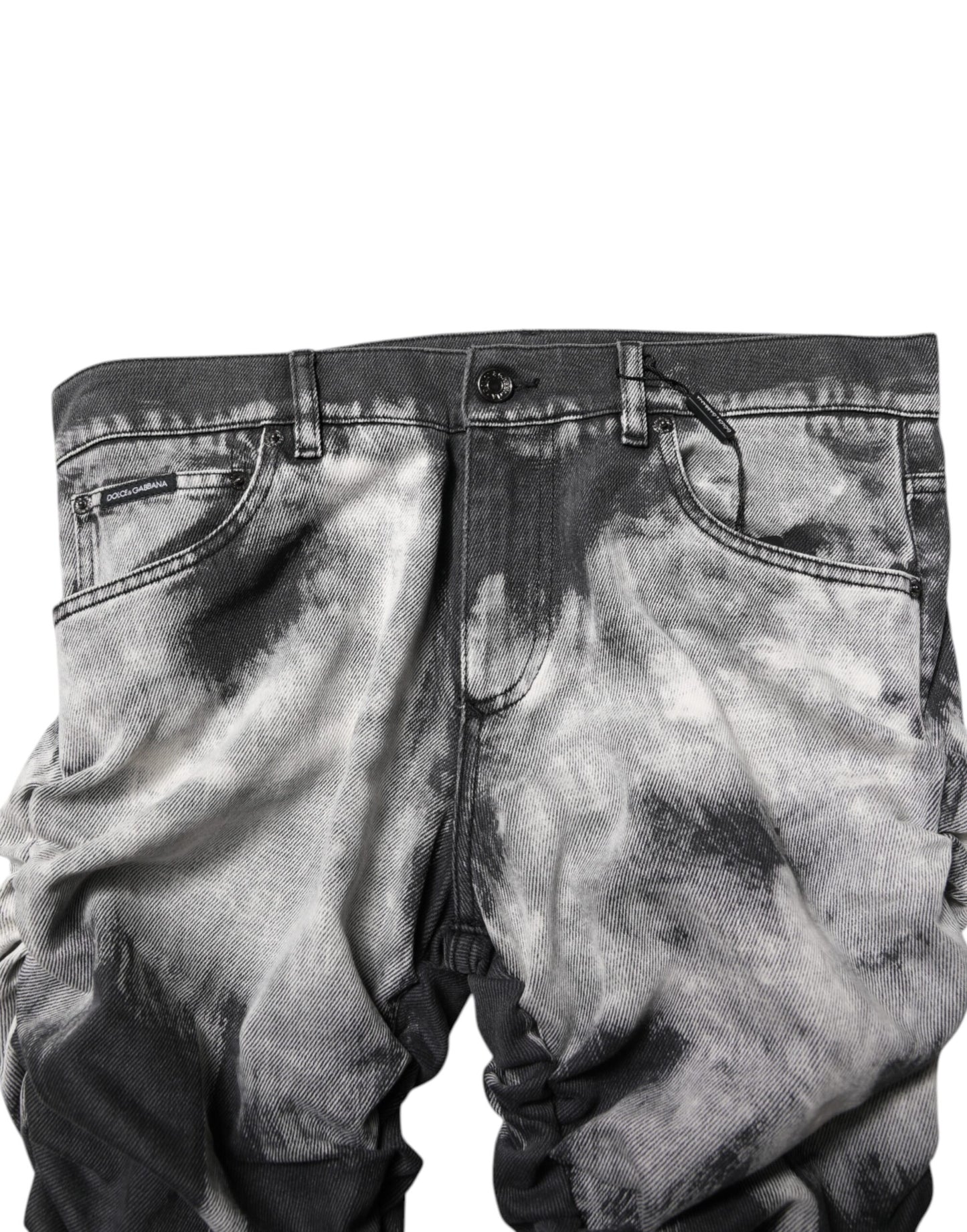 Dolce & Gabbana Black Tie Dye Straight Denim Jeans