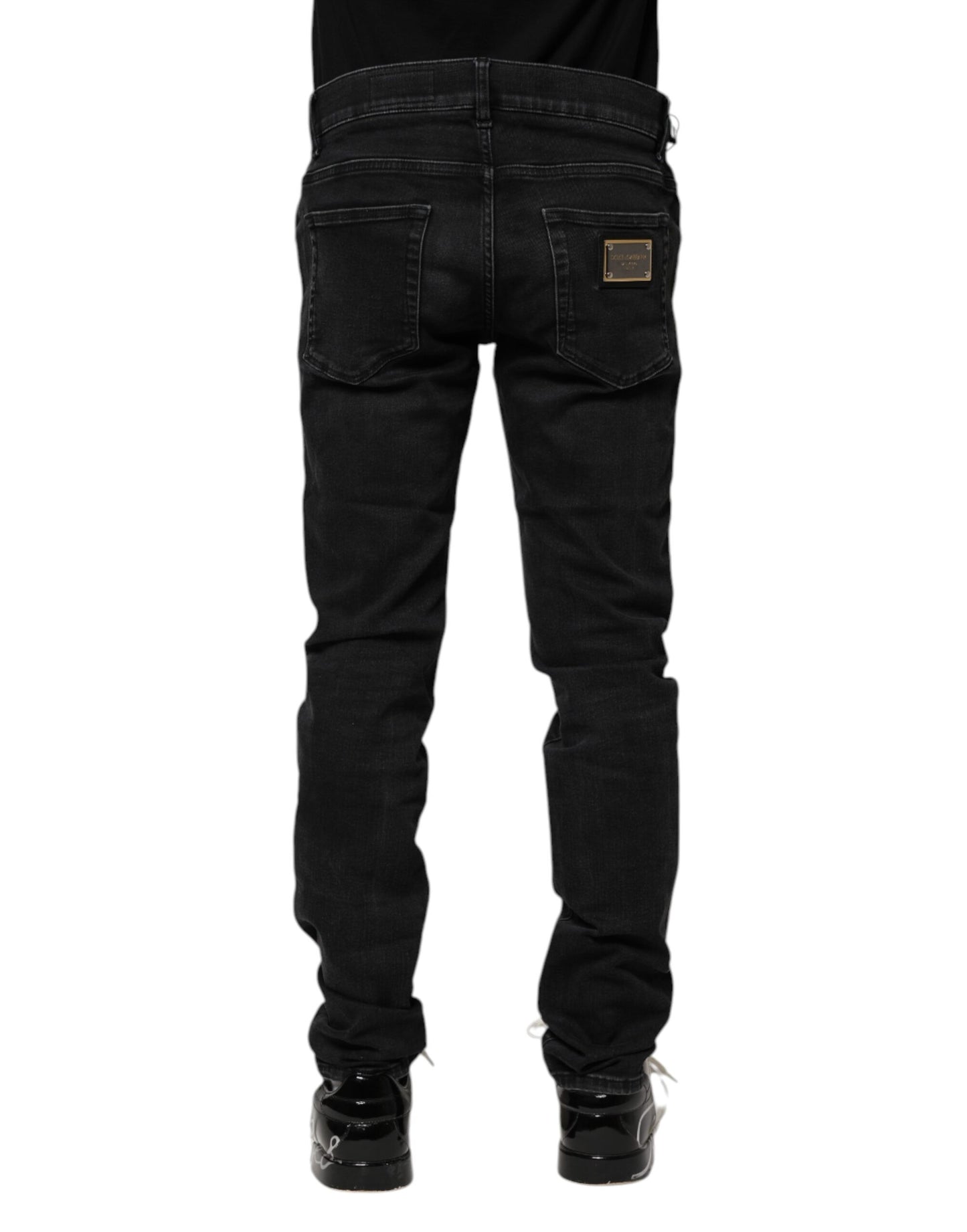 Dolce & Gabbana Black Cotton Skinny Men Denim Jeans