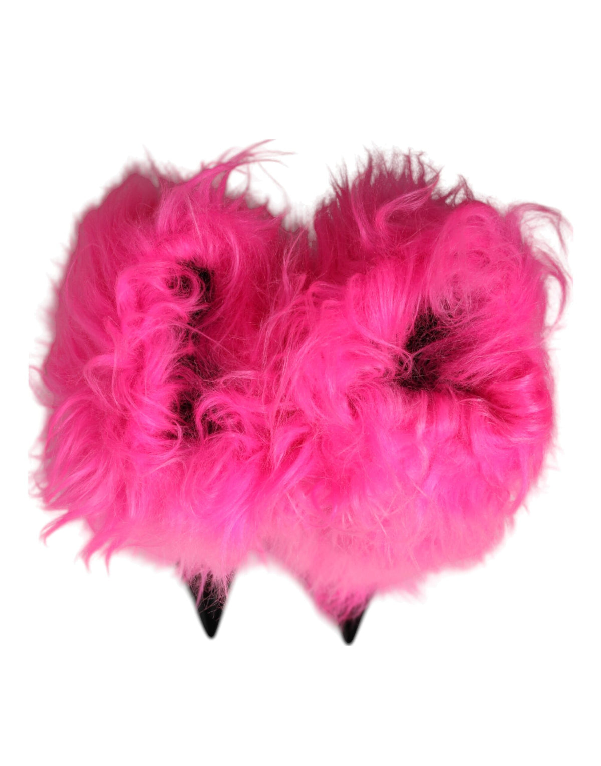 Dolce & Gabbana Pink Faux Fur Leather High Heels Boots Shoes