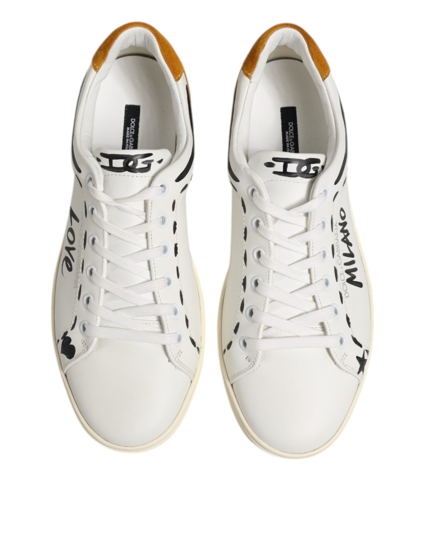 Dolce & Gabbana White Leather MILANO Low Top Sneakers Shoes